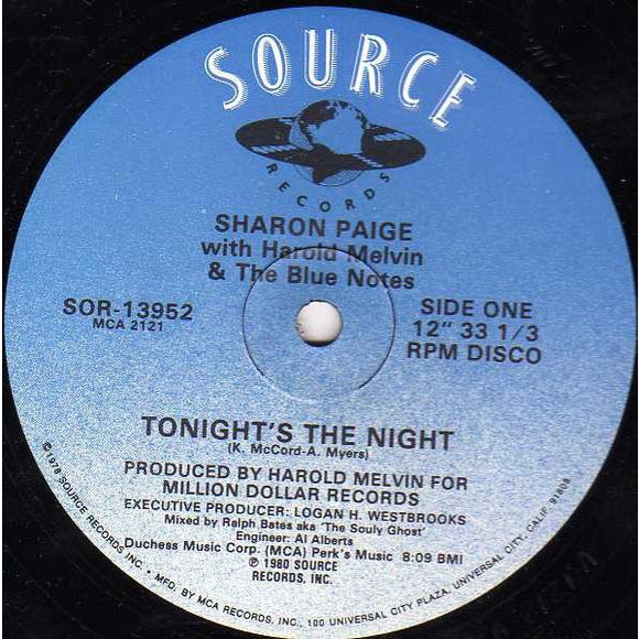Sharon Paige – Tonight's The Night