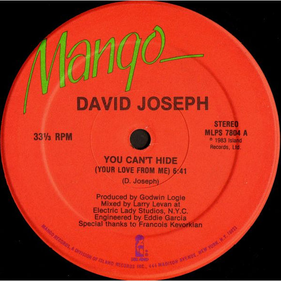 David Joseph – You Can't Hide (Your Love From Me)